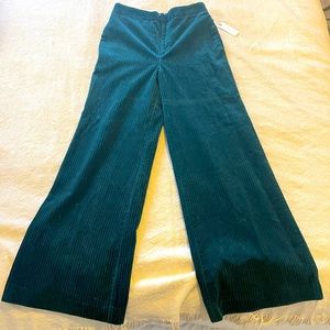 NWT Anthropologie Corduroy Emerald Wide Leg Pants